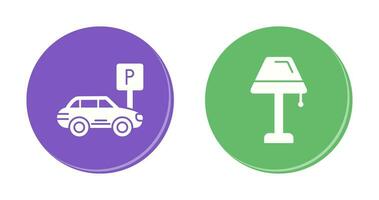 Parking and Lamp Icon vector