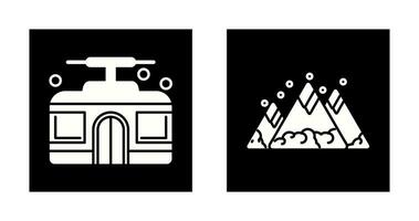 Mountain and Cable Car Icon vector