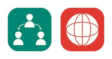 connected user and globe Icon vector