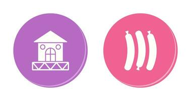 House and Hot Sausage Icon vector