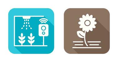 Smart Farm and Flowers Icon vector