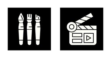 Brushes and Clapper Board Icon vector