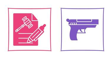 archivo y pistola icono vector