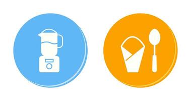 blender and spoon  Icon vector