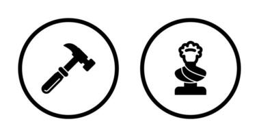 Hammer and Statue Icon vector