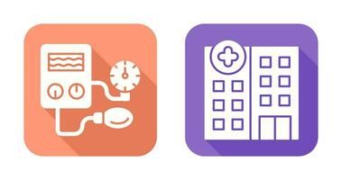 Arterial Pressure and Hospital Icon vector