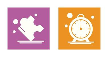 Puzzle and Stop Watch Icon vector