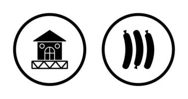 House and Hot Sausage Icon vector