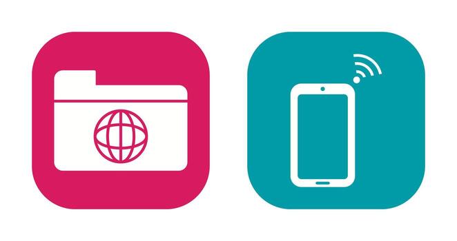 network folder and connected device Icon vector