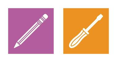 Pencil and Screwdriver Icon vector