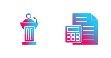 Podium and CalculatorSnack and Money Icon vector