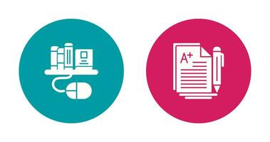 Digital Library and Essay Icon vector