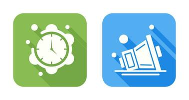 Clock and Speaker Icon vector