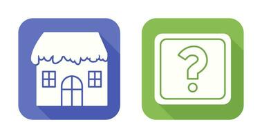 House with Snow and Question Mark Icon vector