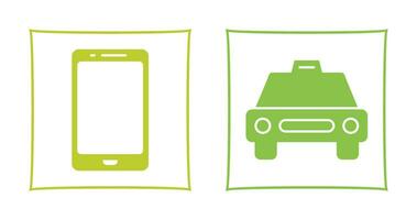 cell phone and cab  Icon vector