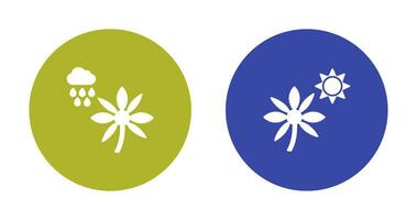 Flower with rain and Flower  Icon vector