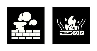 Chimney and Bonfire Icon vector