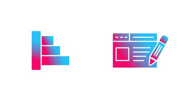 Object Alignment and Web Page Icon vector