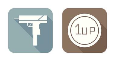 Gun and 1UP Icon vector