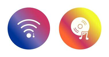 wifi sign and music cd  Icon vector