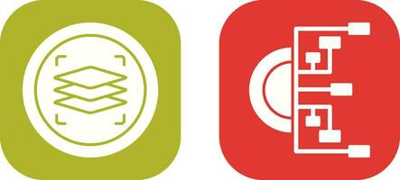 Layers and Flowchart Icon vector