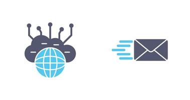 Computing Cloud and Mail Icon vector