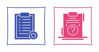 List Protection and Question Icon vector