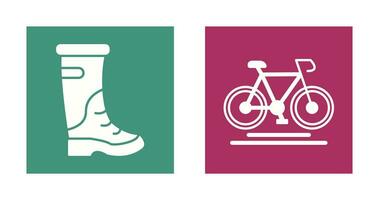 Rain Boots and Cycling Icon vector