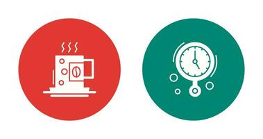 Coffee Cup and Wall Clock Icon vector