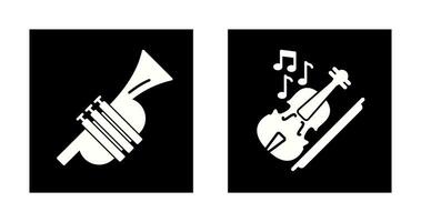Trumpet and Violin Icon vector
