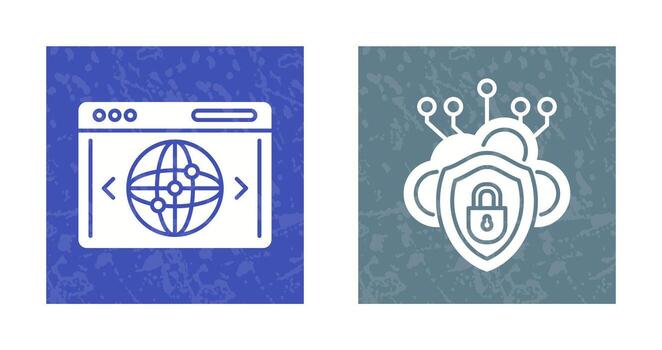 Cloud Security and Website Icon vector