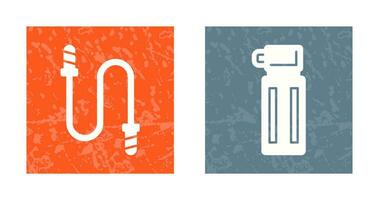 Jumping Rope and Thermos Icon vector