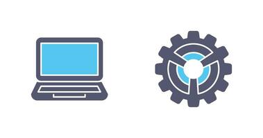 Laptop and Setting Icon vector