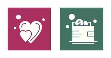 Heart and Wallet Icon vector