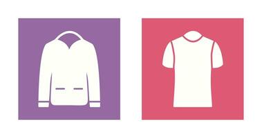 Mens Jacket and Polo Shirt Icon vector