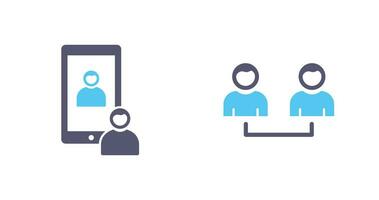 Video Call and Connected users Icon vector