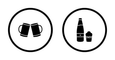 cervezas tostado y cerveza icono vector