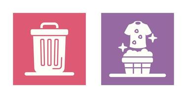 Trash Can and Laundary Icon vector