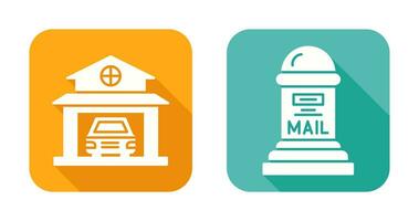 Garage and Mail Box Icon vector