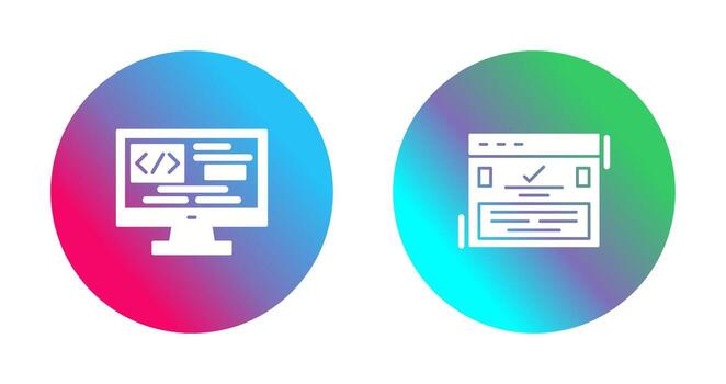codificación y completar icono vector