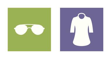 Ladies Shirt and Sunglasses Icon vector