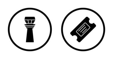Control Tower and Ticket Icon vector