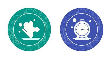 Puzzle and Stop Watch Icon vector