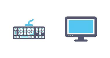 Keyboard and LCD Icon vector