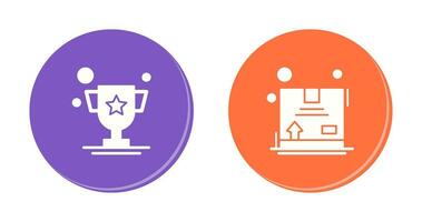 Trophy and Box Icon vector