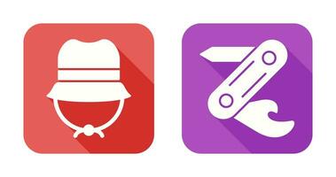 Camping Gas and Swiss Army Knife Icon vector