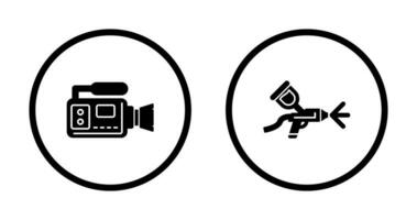 aerógrafo y vídeo cámara icono vector