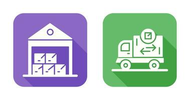 stock and delivery truck  Icon vector