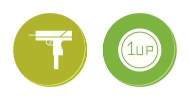 Gun and 1UP Icon vector