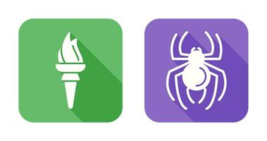 Torch and Spider Icon vector